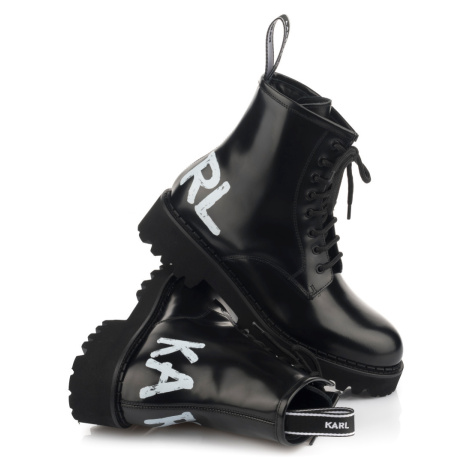 Kotníková obuv karl lagerfeld troupe brush logo boot hi černá