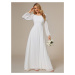 Svatební šaty pro nevěstu s lucernovými rukávy - XXL