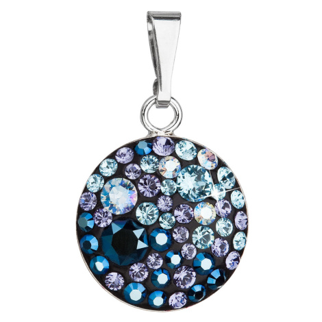 Evolution Group Stříbrný přívěsek s krystaly Swarovski modrý kulatý 34225.3 blue style