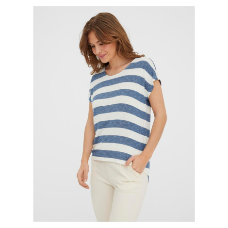Modro-bílé pruhované tričko VERO MODA Wide Stripe