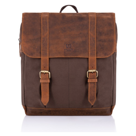 Velký pánský kožený vintage batoh Kabelky od Hraběnky; hnědá