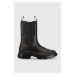 Kožené kotníkové boty Karl Lagerfeld Trekka Mens pánské, černá barva