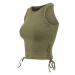 Urban Classics Ladies Lace Up Cropped Top olive