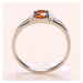 Prsten stříbrný s Madeira citrínem a zirkony Ag 925 015090 MCT - 54 mm , 1,6 g