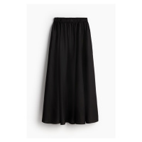 H & M - Hedvábná áčková sukně - černá