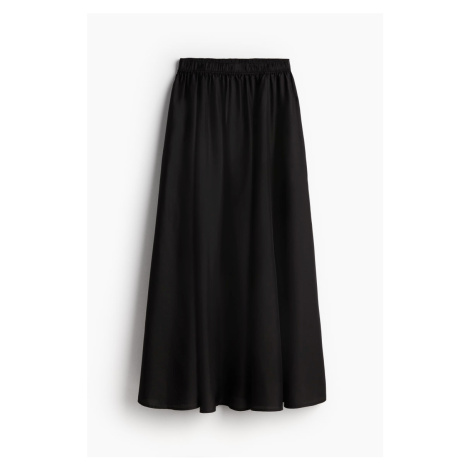 H & M - Hedvábná áčková sukně - černá H&M