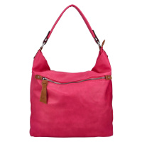 Příjemná dámská koženková taška většího formátu Veronica, růžová