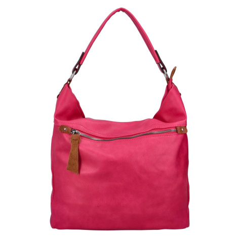 Příjemná dámská koženková taška většího formátu Veronica, růžová Paolo Bags