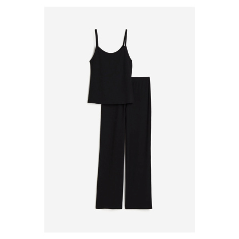 H & M - Žebrované pyžamo - černá H&M
