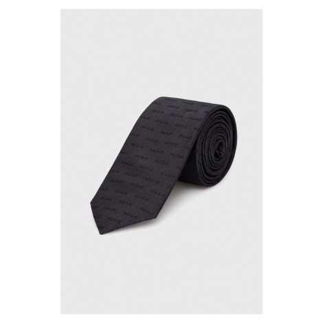 Hedvábná kravata HUGO černá barva Hugo Boss