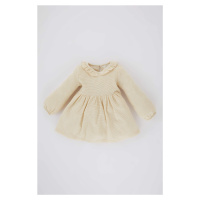 DEFACTO Baby Girl Long Sleeve Jacquard Dress