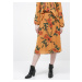 Hořčicová květovaná midi sukně Jacqueline de Yong Solis