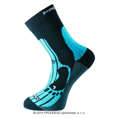 Ponožky Progress MERINO turistické černo/modré