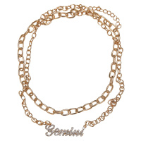 Diamantový zodiac Gemini náhrdelník - zlaté barvy