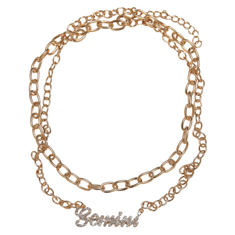 Diamantový zodiac Gemini náhrdelník - zlaté barvy Urban Classics