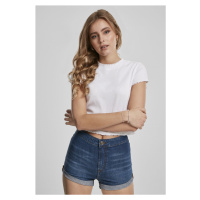 Dámské tričko do pásu // Urban classics Ladies Cropped Rib Tee 2-Pack black/white