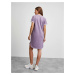 Světle fialové žíhané mikinové basic šaty ZOOT.lab Mandy