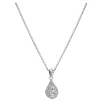 Hot Diamonds Elegantní stříbrný náhrdelník s diamantem a topazy Glimmer DP913 (řetízek, přívěsek