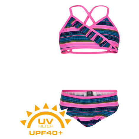 COLOR KIDS-Bikini AOP UPF 40+ Sugar Pink Růžová