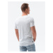 Bílé pánské tričko s potiskem Ombre Clothing S1434 V-3A