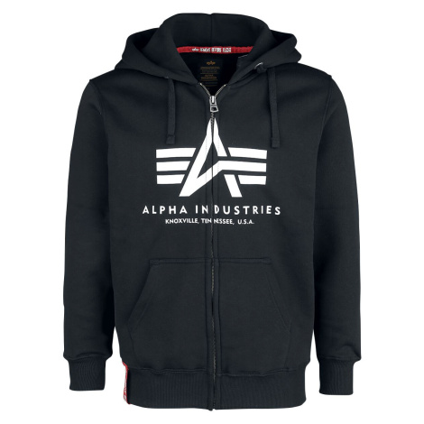 Alpha Industries Basic mikina na zip Mikina s kapucí na zip černá