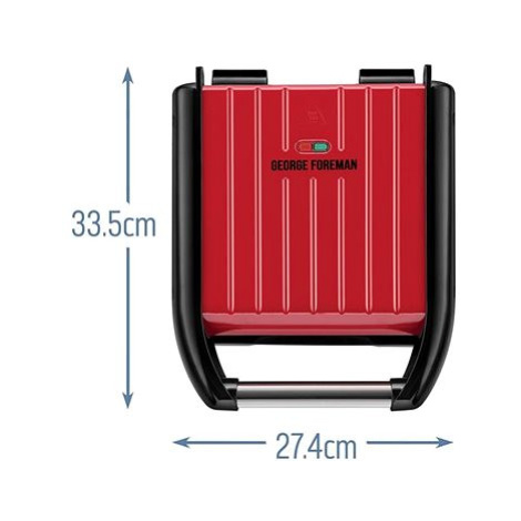 George Foreman 25030-56 Gril Compact Steel Red