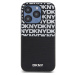 PU Leather Repeat Pattern Card Pocket Zadní Kryt pro iPhone 14 Pro Black DKNY