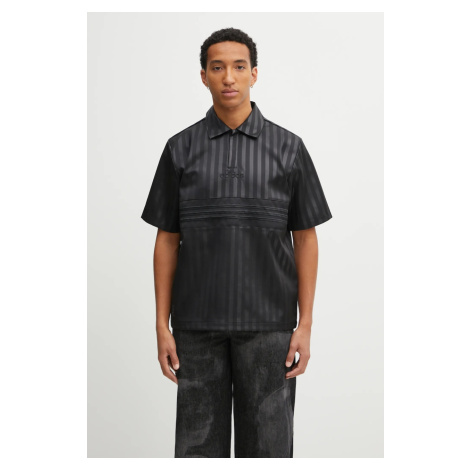 Polo tričko adidas Originals Satin Jersey pánské, černá barva, JV7586