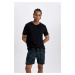 DEFACTO Fit Regular Fit Stretchy Textured Short Beach Shorts