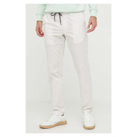 Bavlněné kalhoty Tommy Hilfiger bílá barva, jednoduché