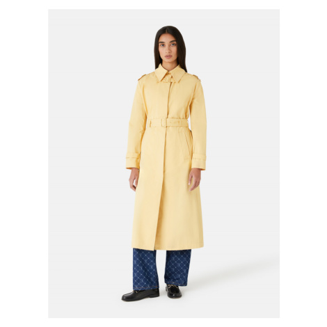 Kabát trussardi trench cotton gabardine žlutá