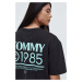 Bavlněné tričko Tommy Jeans černá barva, s potiskem, DM0DM18284