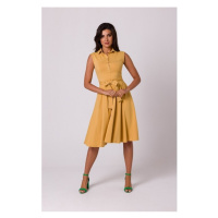 Bewear Dámské midi šaty Isodamors B261 medová Žlutá