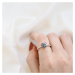 Stříbrný prsten barevné srdce