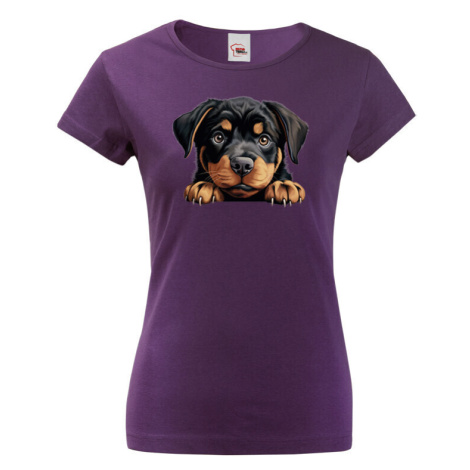 Dámské tričko s potiskem Rotvajler -  tričko pro milovníky psů BezvaTriko