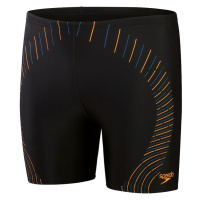 Speedo duo logo print mid jammer black/mandarin peel/dark teal