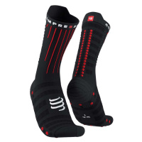 COMPRESSPORT Cyklistické ponožky klasické - AERO - červená/černá