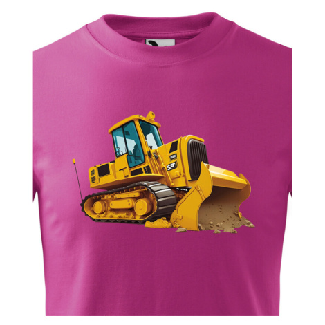Dětské tričko s bagrem - krásný barevný motiv s plnými barvami BezvaTriko