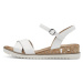 Tamaris 1-28106-42-100 Dámské sandály na klínku bílé