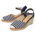 esmara® Dámské sandály na klínku (námořnická modrá / bílá)