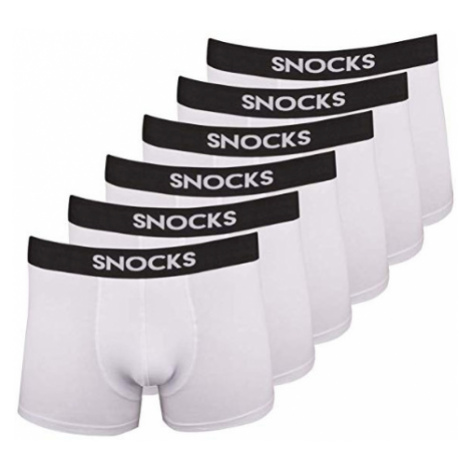 SNOCKS Luxusní pánské boxerky 6-pack Barva: Bílá