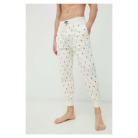 Bavlněné pyžamové kalhoty Polo Ralph Lauren béžová barva