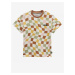 Bílo-hnědé holčičí kostkované tričko VANS Checker Print - Holky