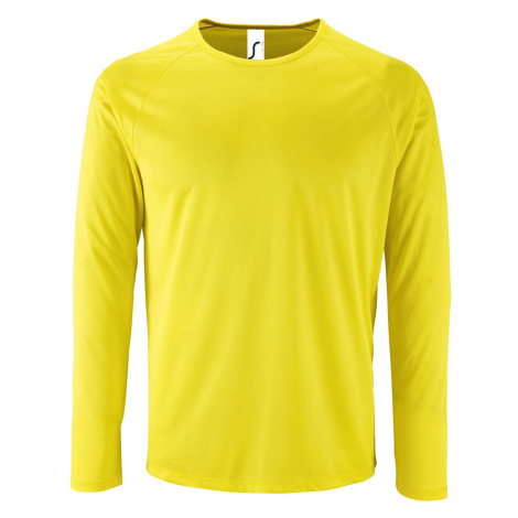 SOĽS Sporty Lsl Pánské funkční triko dlouhý rukáv SL02071 Neon yellow SOL'S