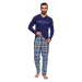 Esotiq & Henderson Pánské pyžamo 40074 Town blue ruznobarevne