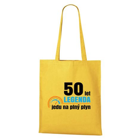 DOBRÝ TRIKO Bavlněná taška s potiskem Jedu na plný plyn Barva: Žlutá