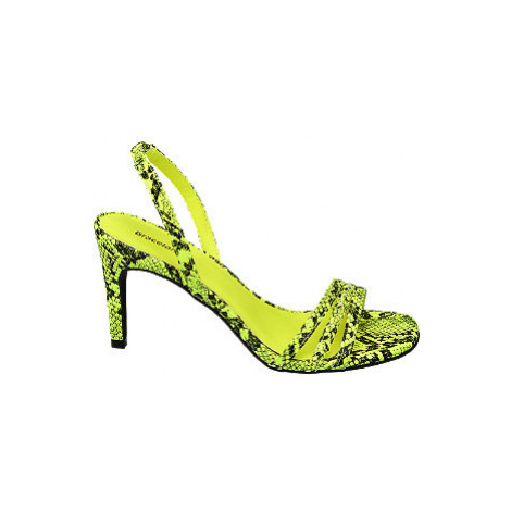 Žluté sandály na podpatku Graceland se zvířecím vzorem