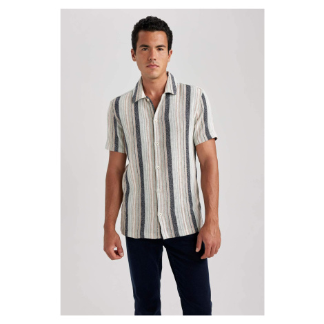 DEFACTO Regular Fit Cotton Striped Short Sleeve Shirt