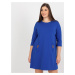 Kobaltově modré minišaty plus size s kapsami od Dalenne