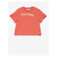 Korálové holčičí tričko Tommy Hilfiger